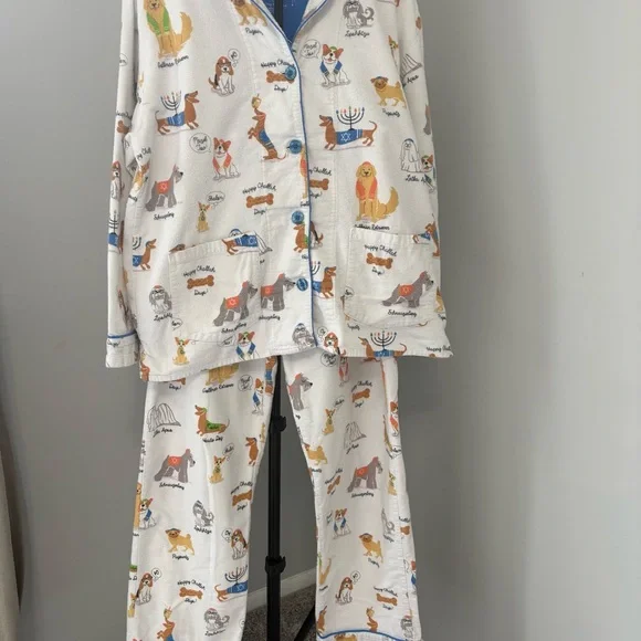 HTF P.J. Salvage Happy Pawnukkah Dog Hanukkah Flannel Pajama Set - Size M - Picture 2 of 10